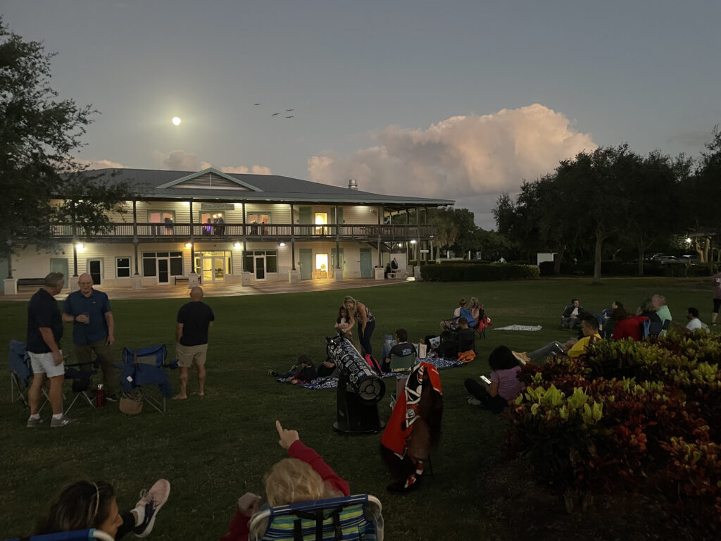Group of people stargazing at Indian Riverside Park with Explore Natural Martin